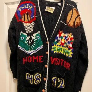 Vintage Basketball Sweater Cardigan